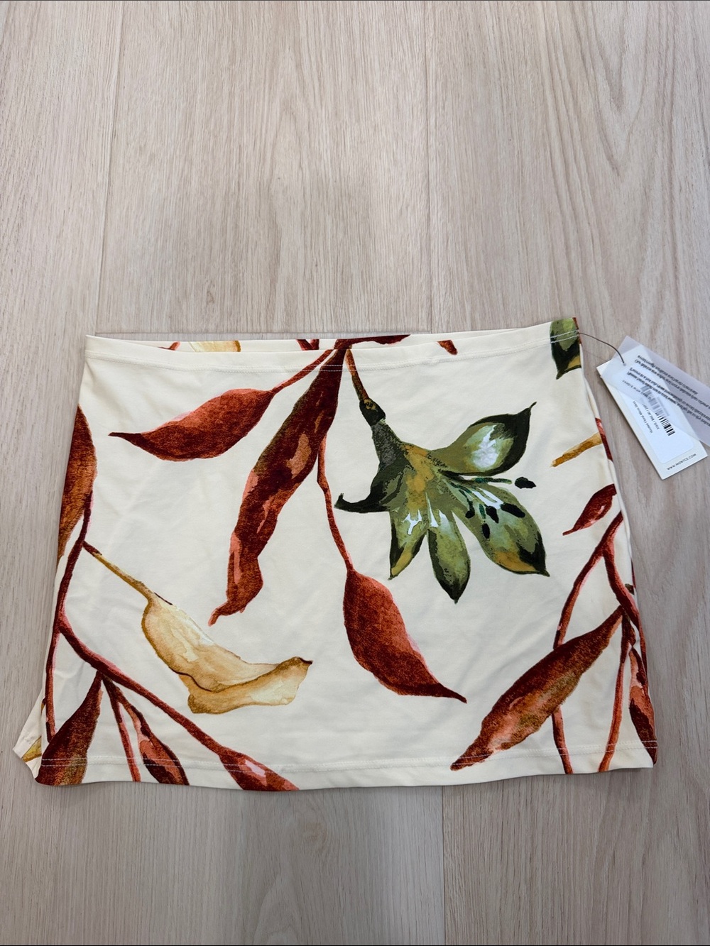 Montce Rooted Floral micro skirt Cream cover up XS NWT